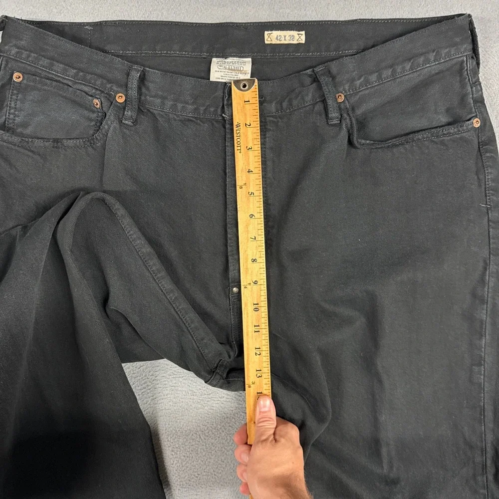 Polo Ralph Lauren Jeans Mens 42x32 Black Vintage 67 Hudson Straight Leg Denim
